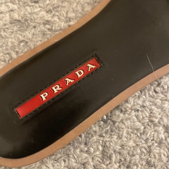 Prada flat black sandal with bow size 37.5 - Picture 2 of 5